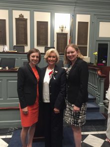 NWLC staff members Andrea Johnson and Melanie Ross Levin with Lily Ledbetter at Delaware's bill signing.