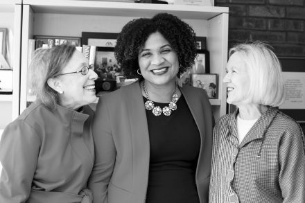 Marcia, Fatima, and Duffy smiling, 2017.