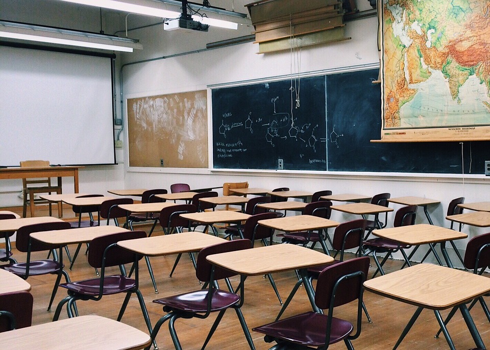 Picture of desks in a classroom