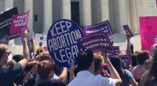 Abortion rights rally outside the Supreme Court