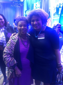 Congresswoman Barbara Lee with NWLC President & CEO Fatima Goss Graves