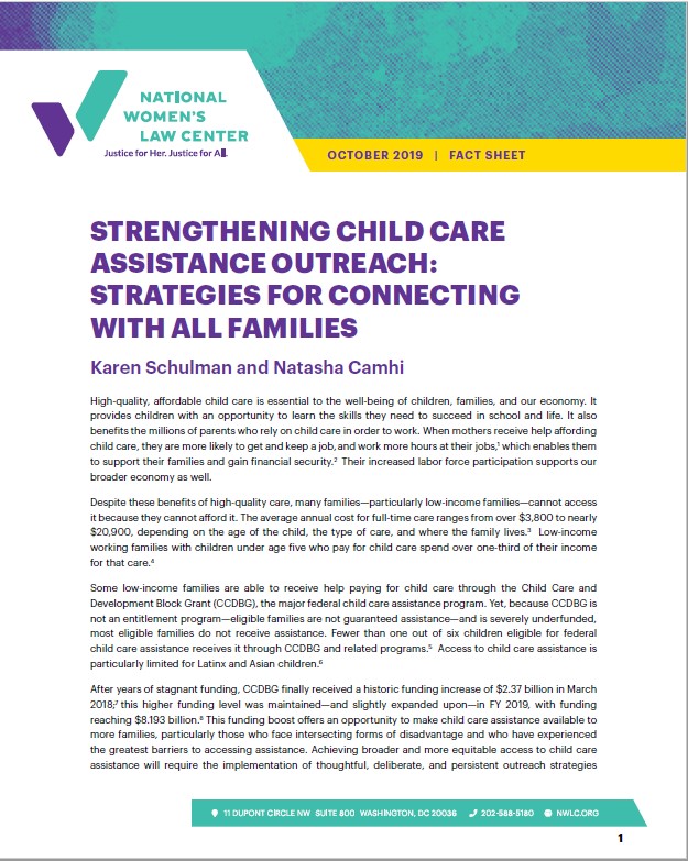 Strengthening Child Care Assistance Outreach: Strategies for Connecting ...
