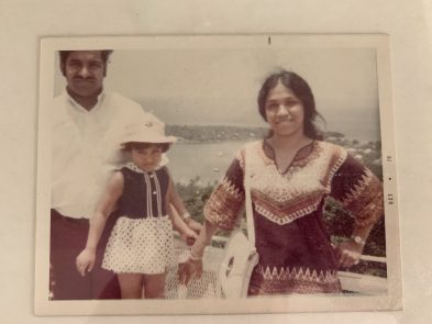 Sunu and her parents