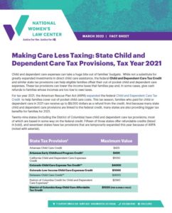 Making Care Less Taxing: State Child and Dependent Care Tax Provisions, Tax Year 2021