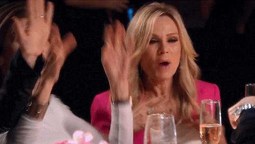 Tamra and Heather from RHOC cheering