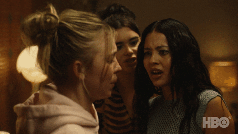 gif of Maddy yelling at Cassie